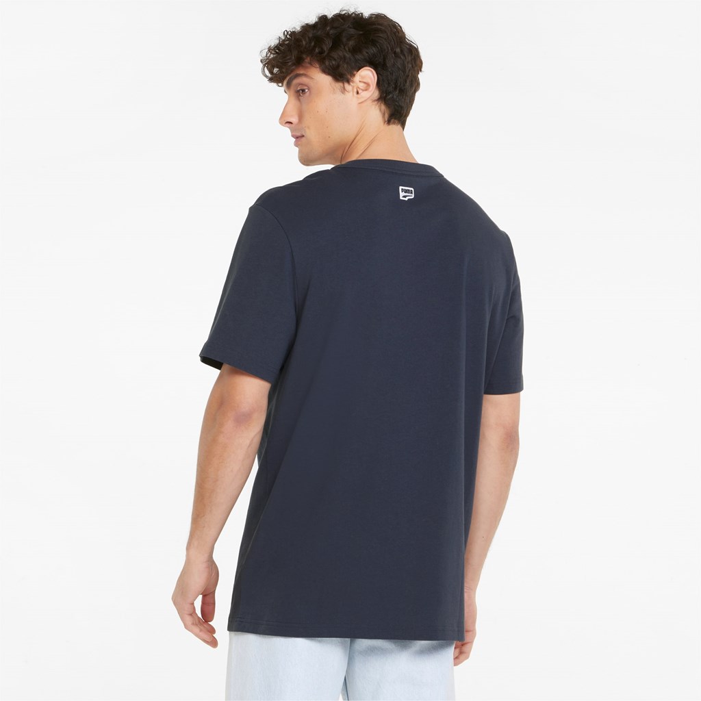 Pánské Běžecké Tričko Puma Downtown Logo Crew Neck Parisian Night | 429XLRFUG