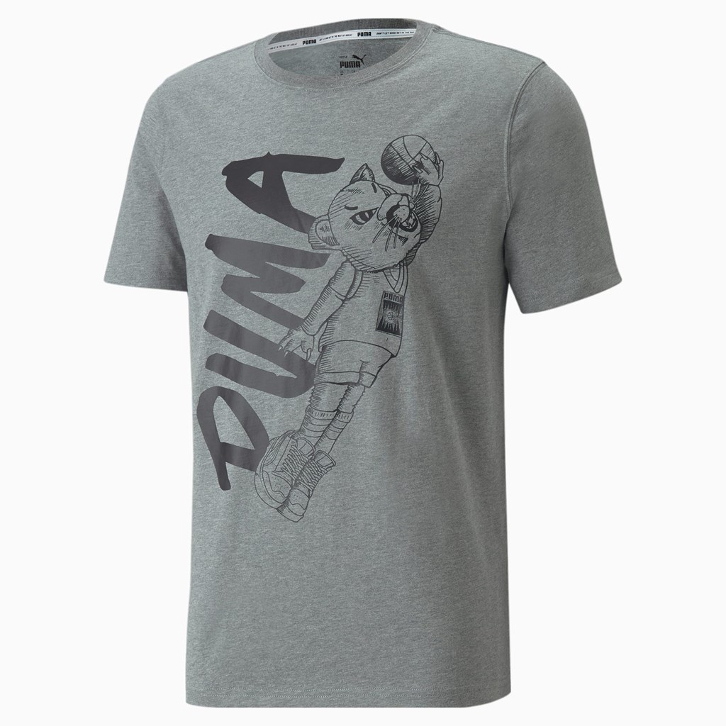 Pánské Běžecké Tričko Puma Dylan Krátké Sleeve Basketball Černé | 504DHJKZP