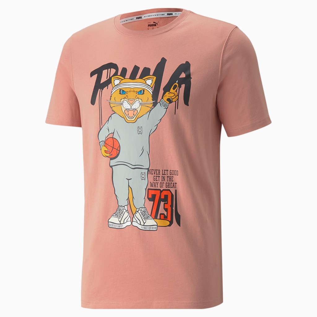 Pánské Běžecké Tričko Puma Dylan Krátké Sleeve Basketball Rosette | 571JAFNTU