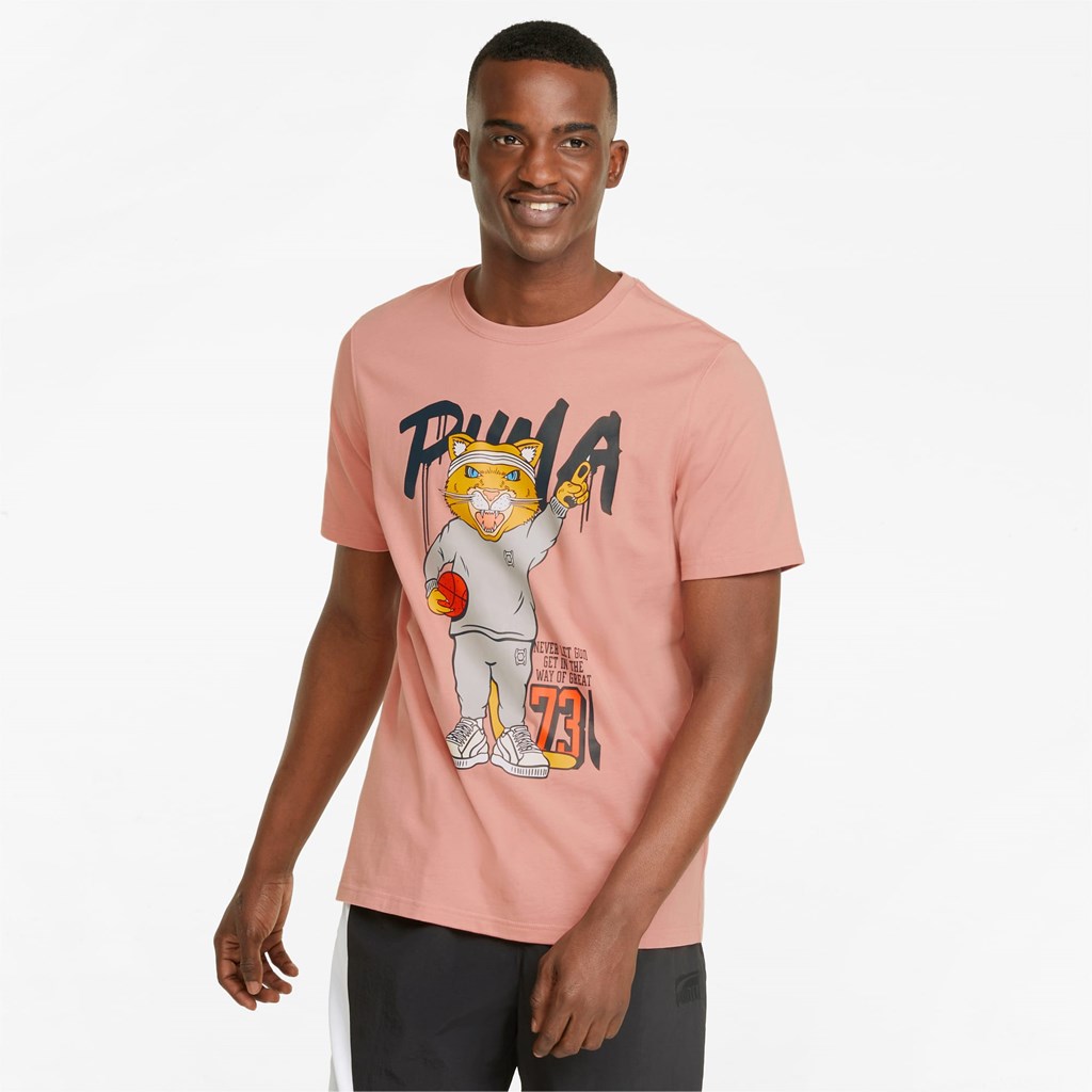 Pánské Běžecké Tričko Puma Dylan Krátké Sleeve Basketball Rosette | 571JAFNTU