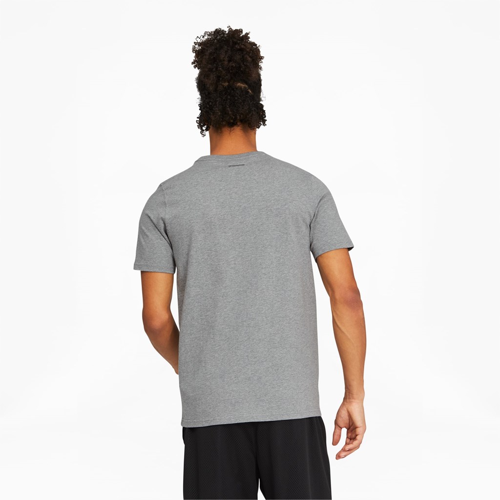 Pánské Běžecké Tričko Puma Dylan Krátké Sleeve Basketball Medium Gray Heather | 843YQHFJC