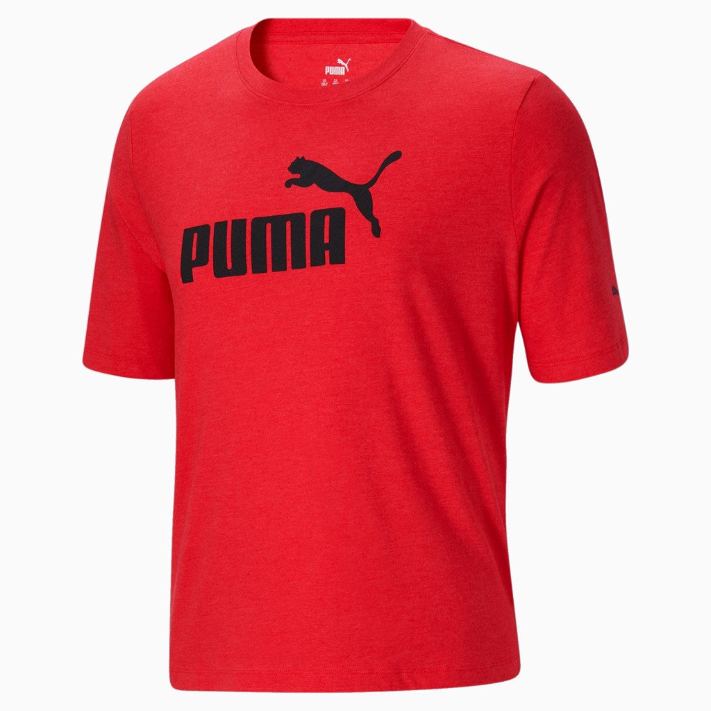 Pánské Běžecké Tričko Puma Essentials Heathe BT Červené | 670ARWPHJ