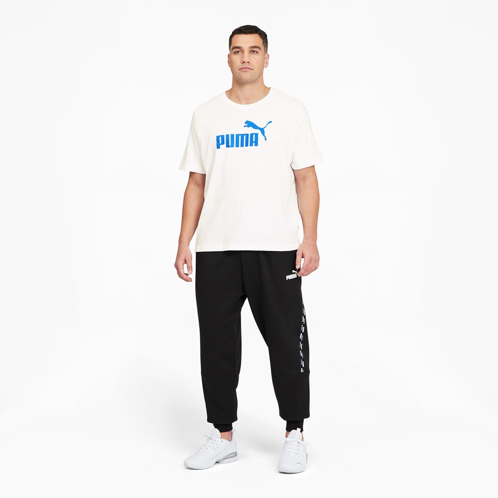 Pánské Běžecké Tričko Puma Essentials Logo BT Bílé Blankyt | 172FVBSZM