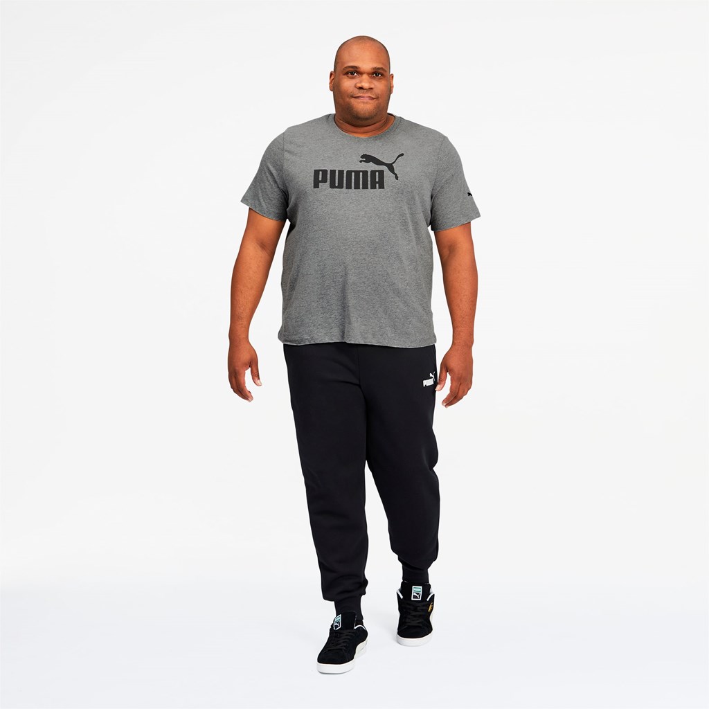 Pánské Běžecké Tričko Puma Essentials Logo BT Medium Gray Heather | 326SMHPYE