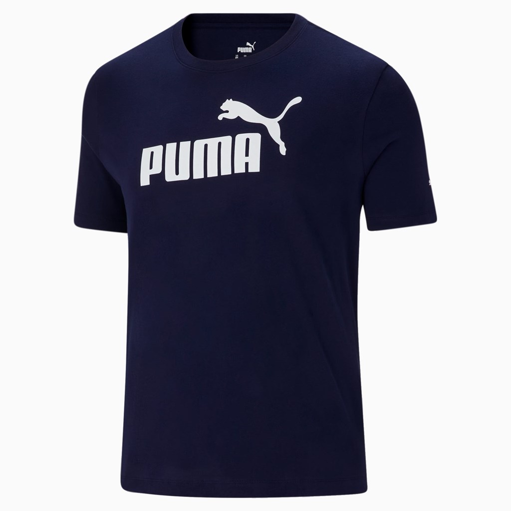 Pánské Běžecké Tričko Puma Essentials Logo BT Peacoat | 980DAQUMS