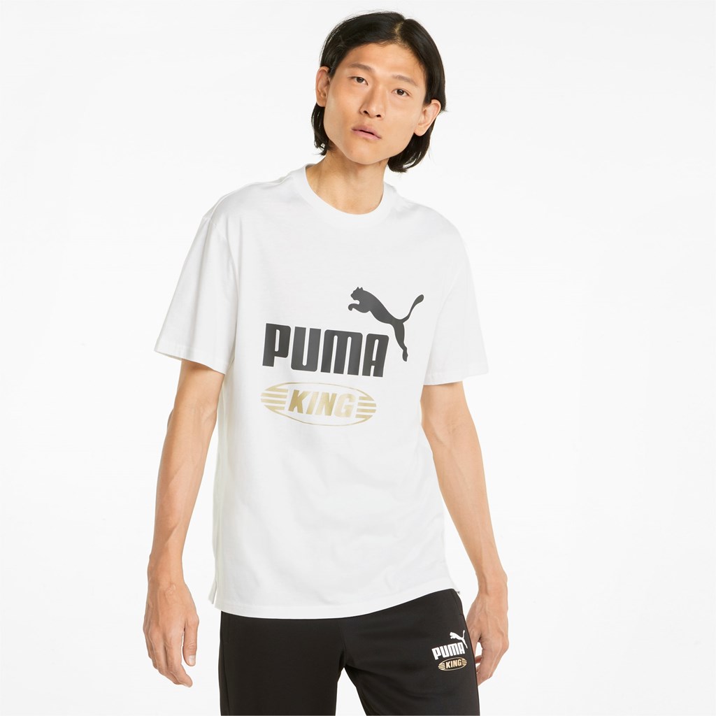 Pánské Běžecké Tričko Puma King Logo Bílé | 804YTPSJN