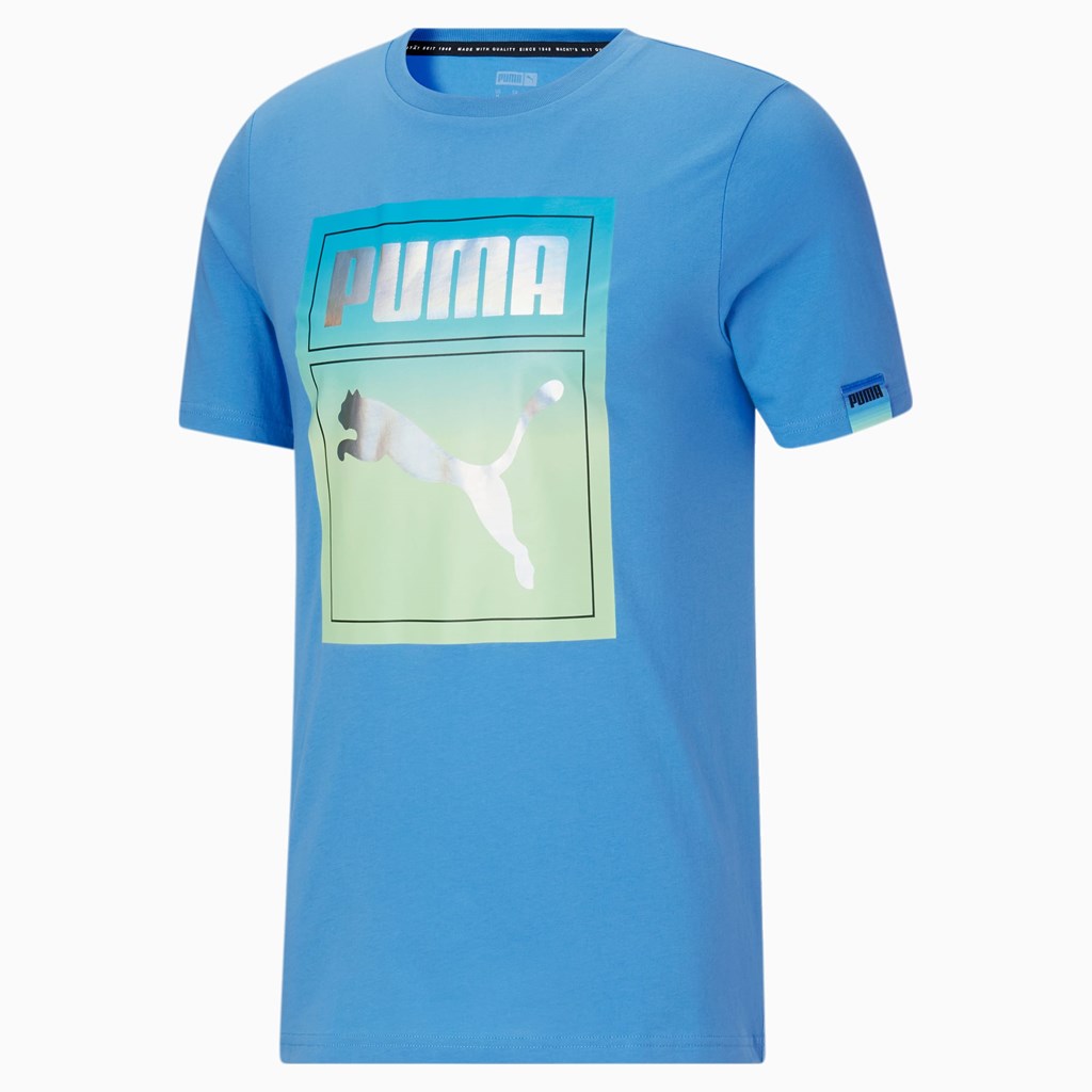 Pánské Běžecké Tričko Puma Lightsense Box Logo Bleu Azur | 931MPCWZE