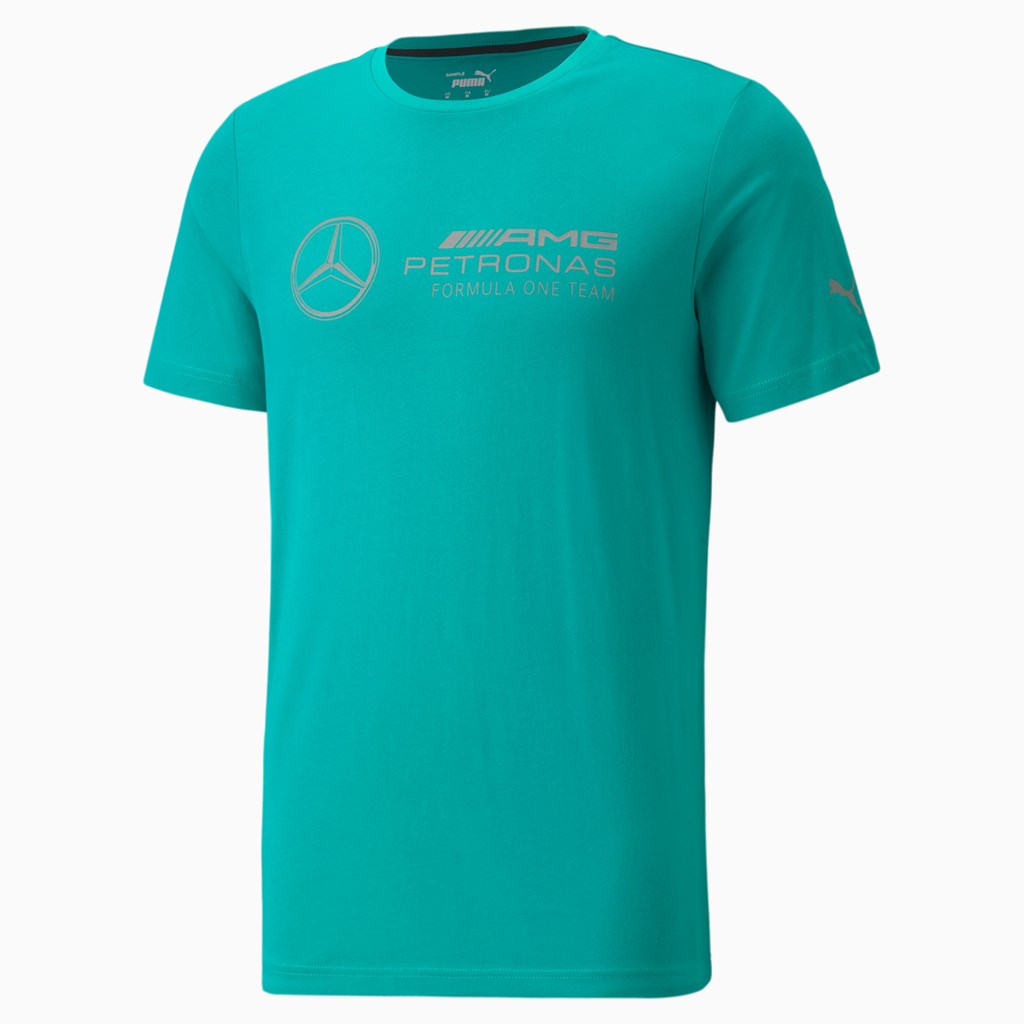 Pánské Běžecké Tričko Puma Mercedes F1 Logo Zelene | 064EARBSY