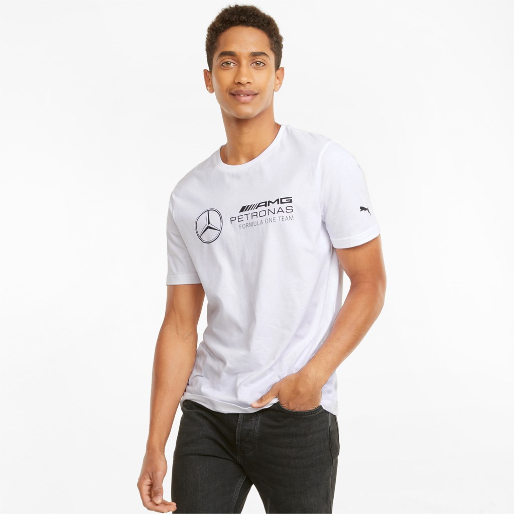 Pánské Běžecké Tričko Puma Mercedes F1 Logo Bílé | 615PZRUXT