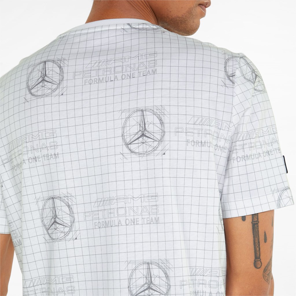 Pánské Běžecké Tričko Puma Mercedes F1 Printed Logo Bílé | 438MUJCBR