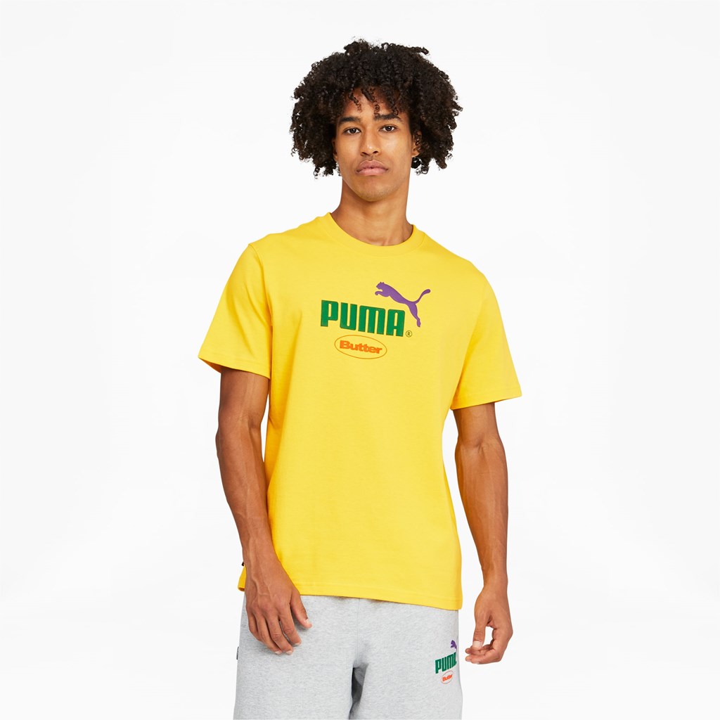 Pánské Běžecké Tričko Puma PUMA x BUTTER GOODS Graphic Maize | 013NEXFRV