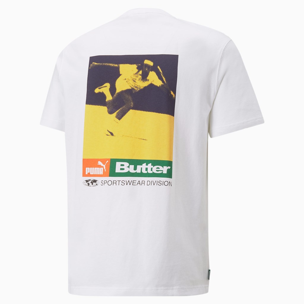 Pánské Běžecké Tričko Puma PUMA x BUTTER GOODS Graphic Tee Bílé | 032RIZPHG