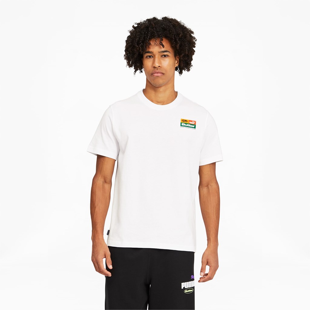 Pánské Běžecké Tričko Puma PUMA x BUTTER GOODS Graphic Tee Bílé | 032RIZPHG