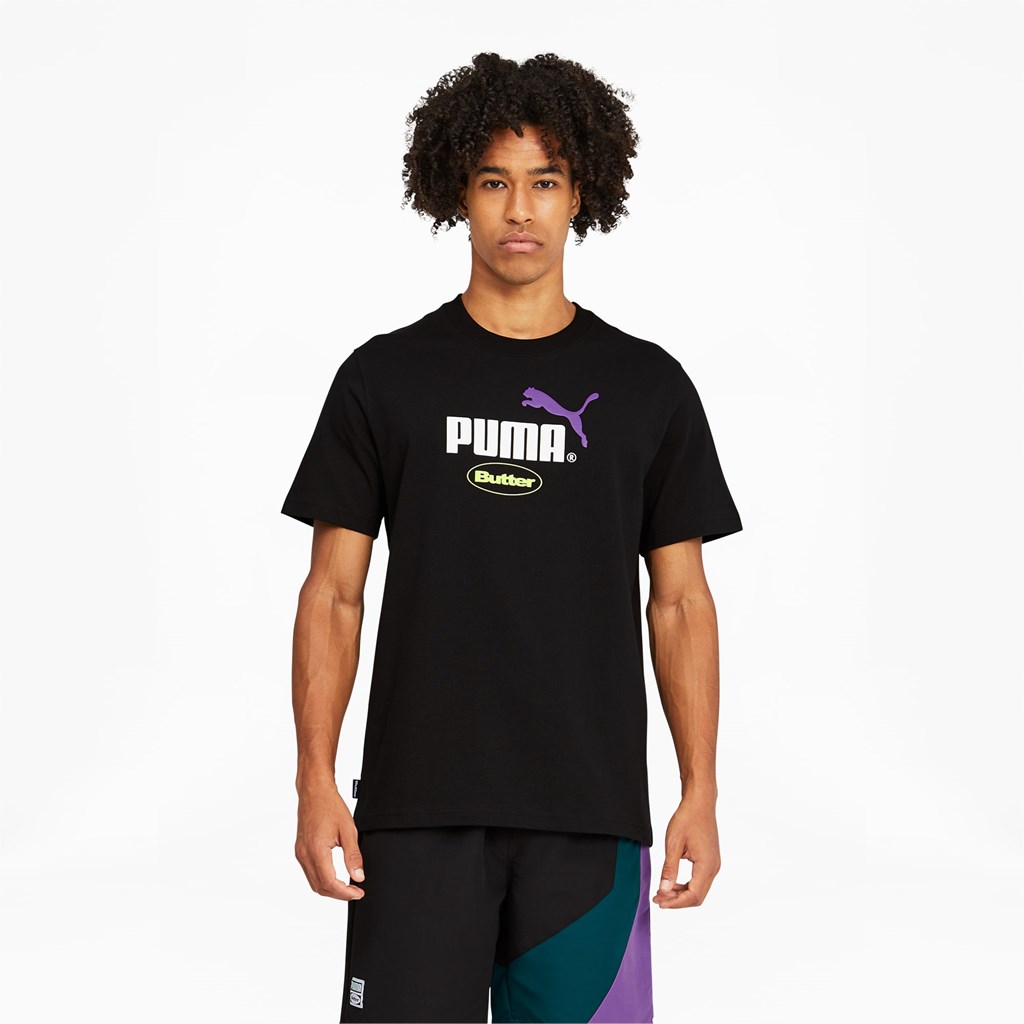 Pánské Běžecké Tričko Puma PUMA x BUTTER GOODS Graphic Černé Zelene | 914ORXAIS