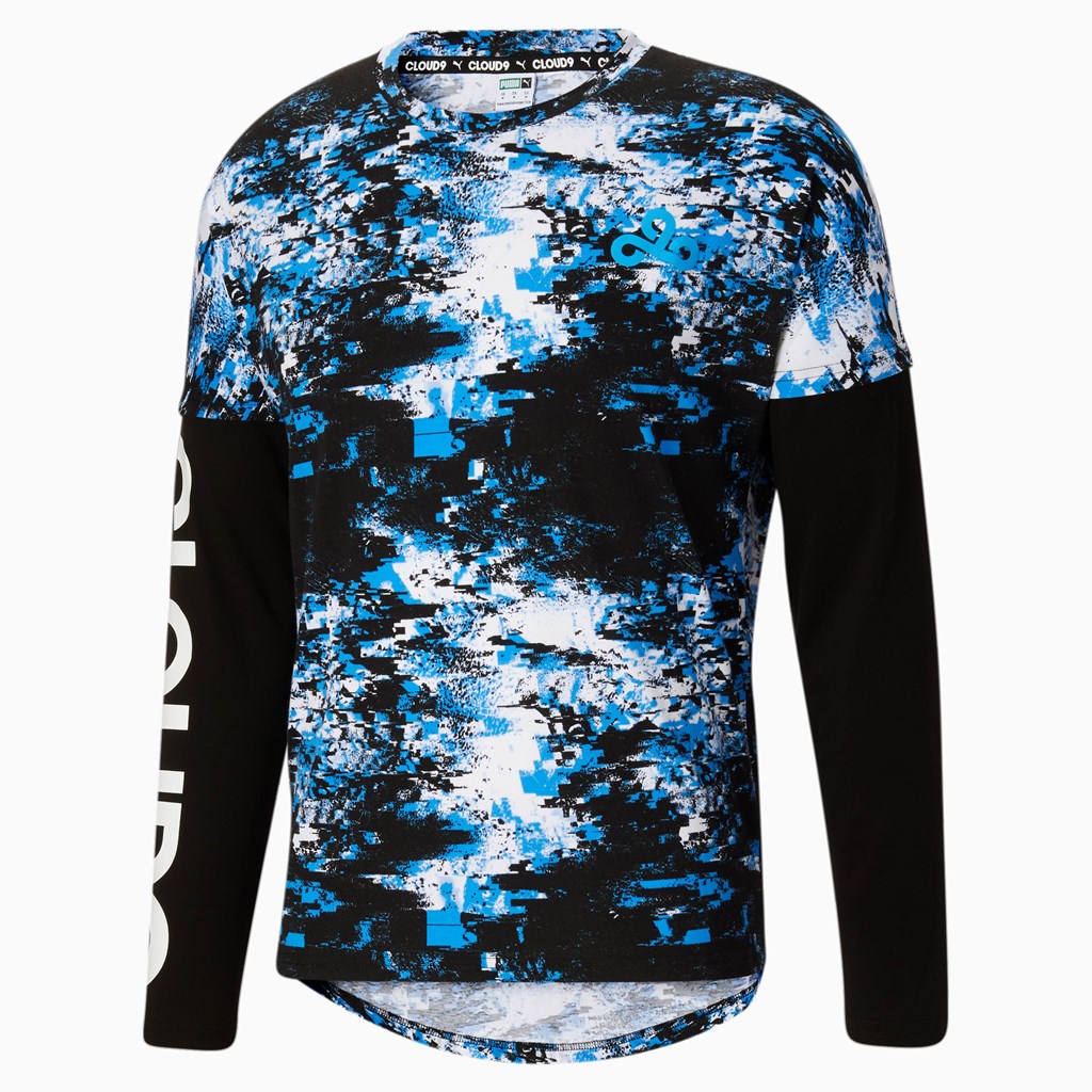 Pánské Běžecké Tričko Puma PUMA x CLOUD9 Printed Graphic Long Sleeve Esports Bílé Černé | 204QGEKLX