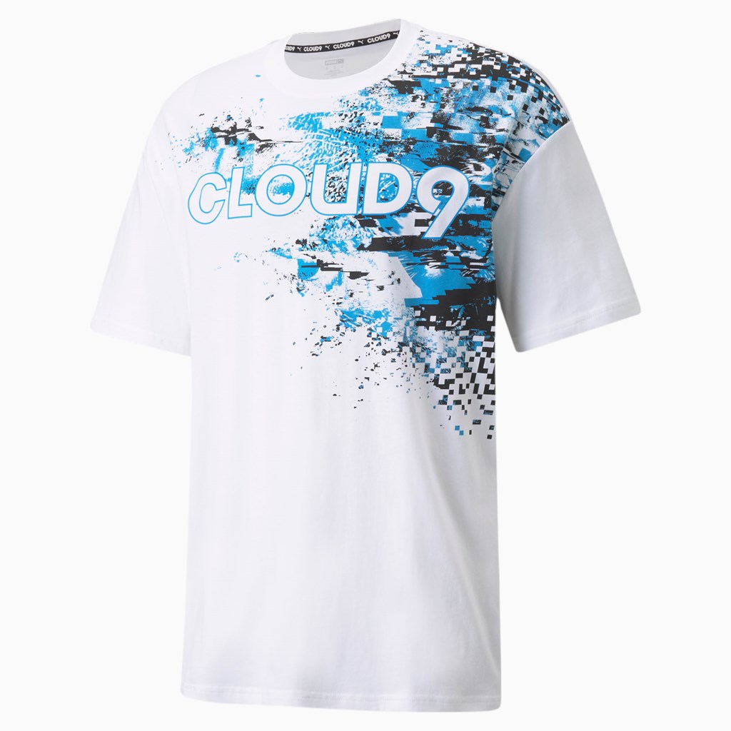 Pánské Běžecké Tričko Puma PUMA x CLOUD9 Graphic Esports Bílé | 231GWULDI