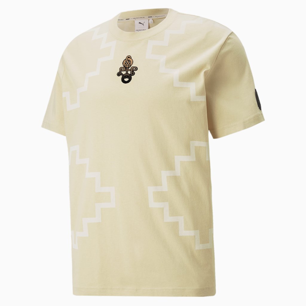 Pánské Běžecké Tričko Puma PUMA x PRONOUNCE Elevated Tee Pebble | 928VTZBYJ