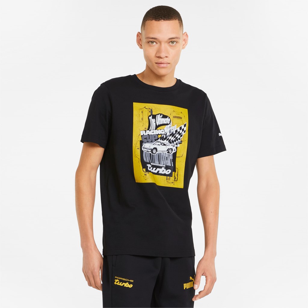 Pánské Běžecké Tričko Puma Porsche Legacy Graphic Černé | 640BHAJNY