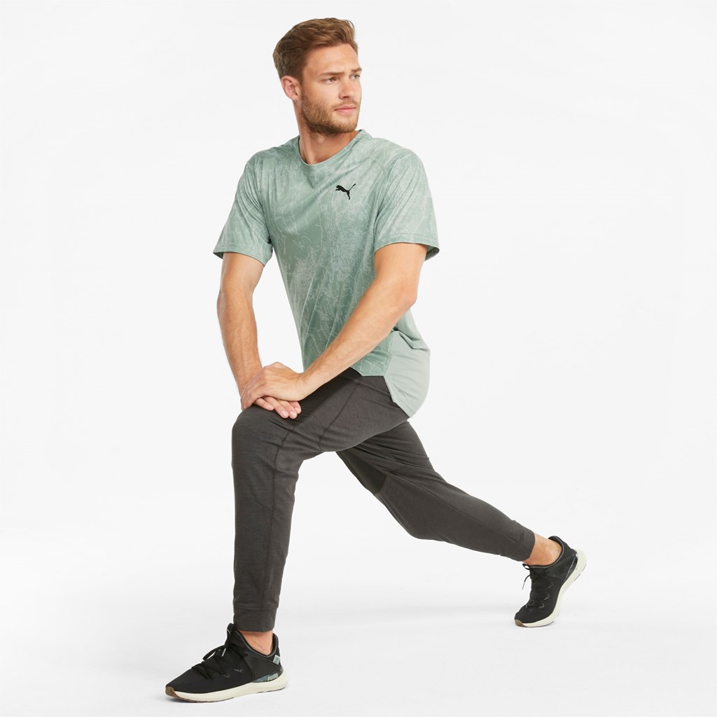 Pánské Běžecké Tričko Puma Printed Krátké Sleeve Tréninková Jadeite / AOP | 907AESXIU