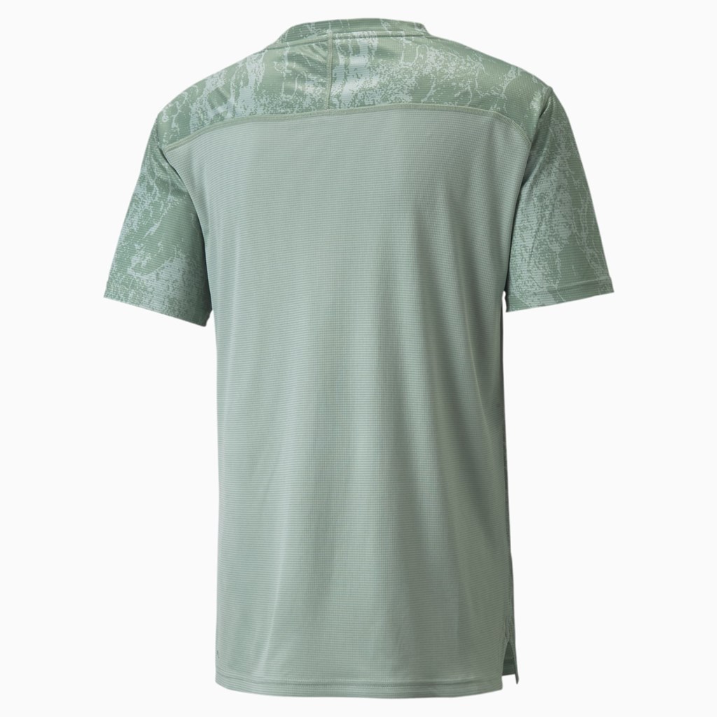 Pánské Běžecké Tričko Puma Printed Krátké Sleeve Tréninková Jadeite / AOP | 907AESXIU