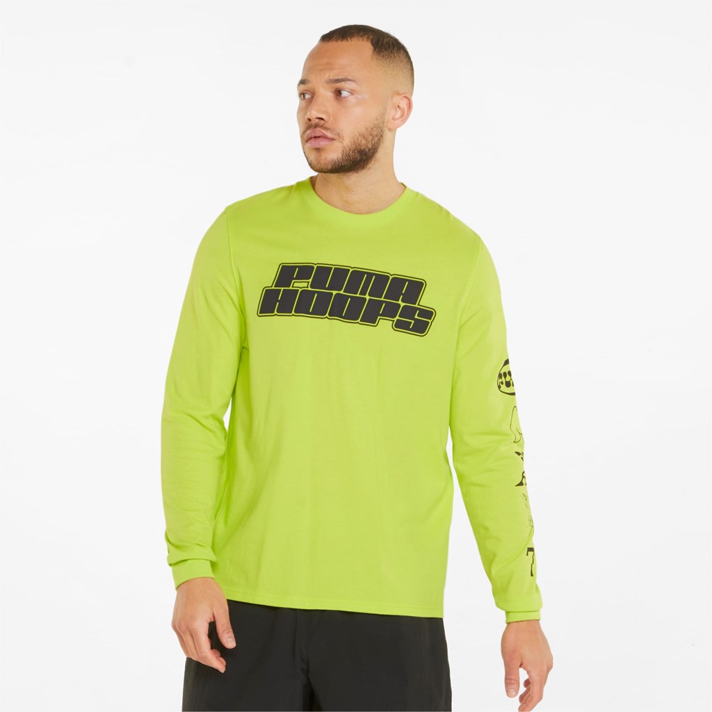 Pánské Běžecké Tričko Puma Qualifier Long Sleeve Basketball Žluté | 286LUFCBT