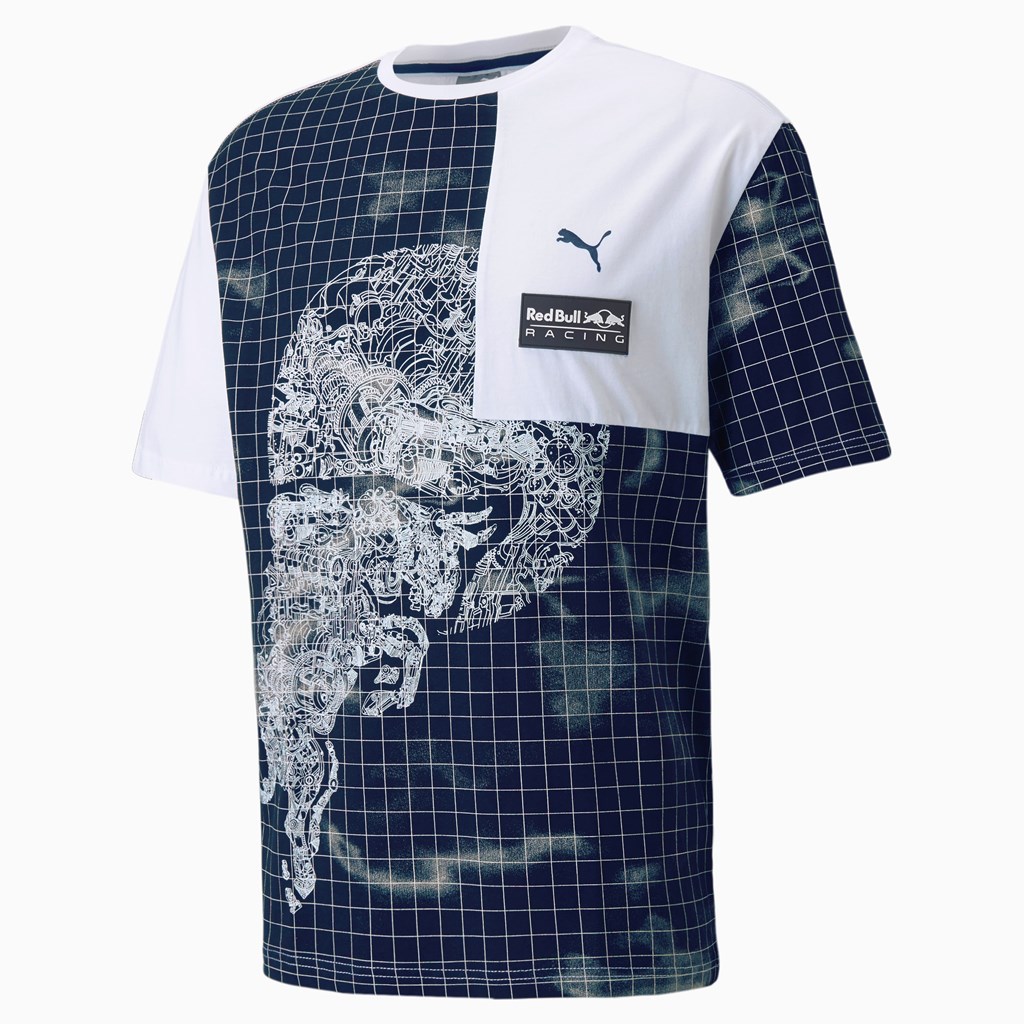 Pánské Běžecké Tričko Puma Red Bull Závodní Printed Bílé | 523ZMVJBK