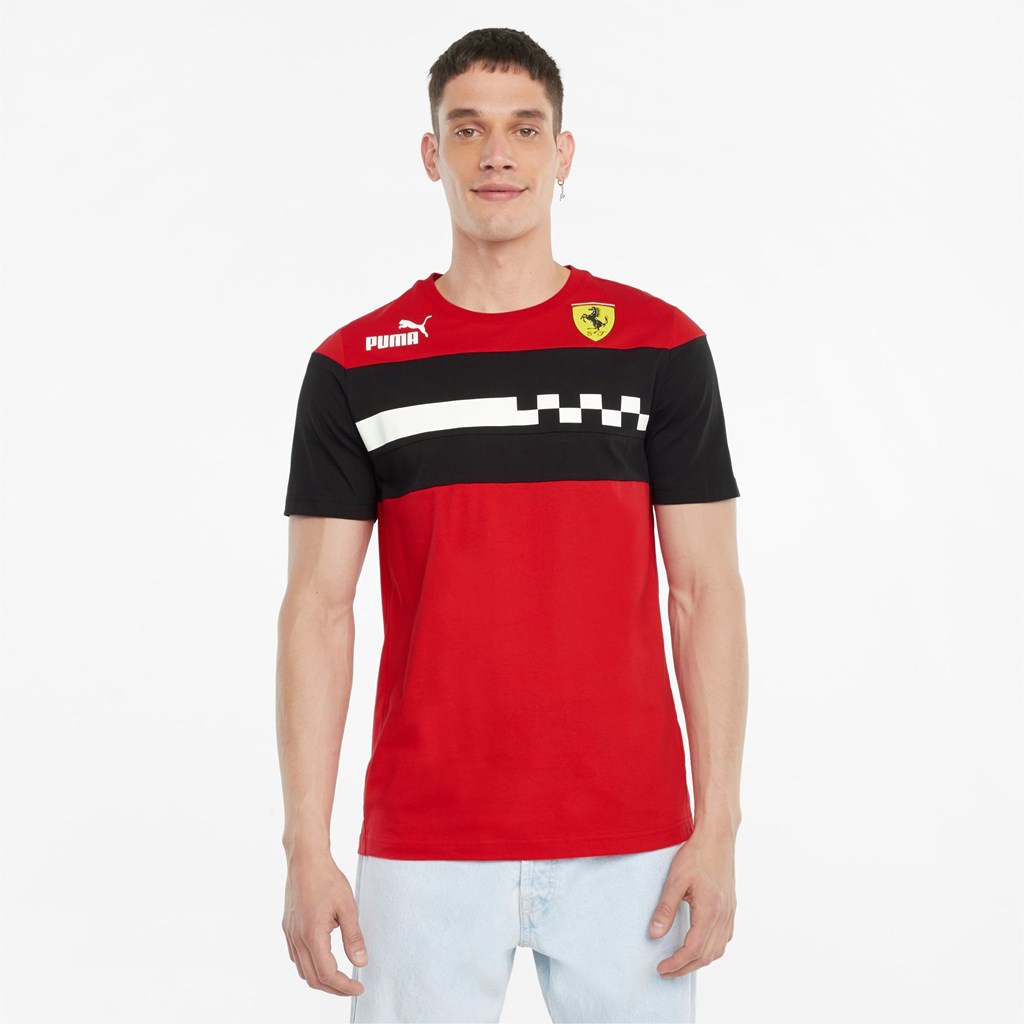 Pánské Běžecké Tričko Puma Scuderia Ferrari Race SDS Rosso Corsa | 095NRSJLW