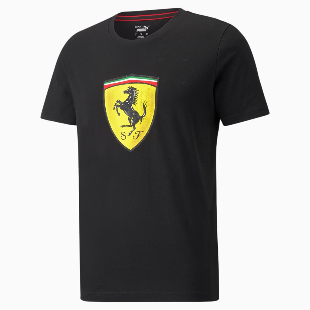 Pánské Běžecké Tričko Puma Scuderia Ferrari Race Bold Colour Shield Černé | 260LOFQIY