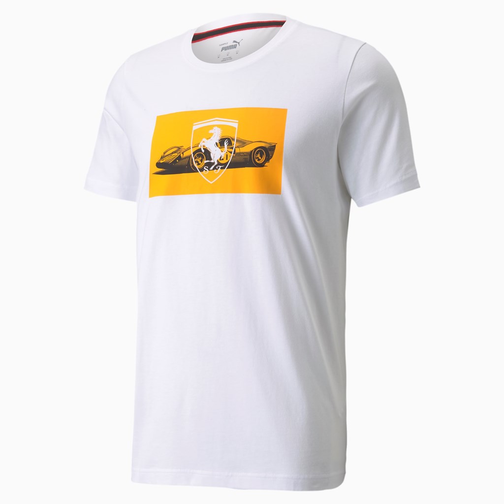 Pánské Běžecké Tričko Puma Scuderia Ferrari Race Graphic Bílé | 678SJCHTI