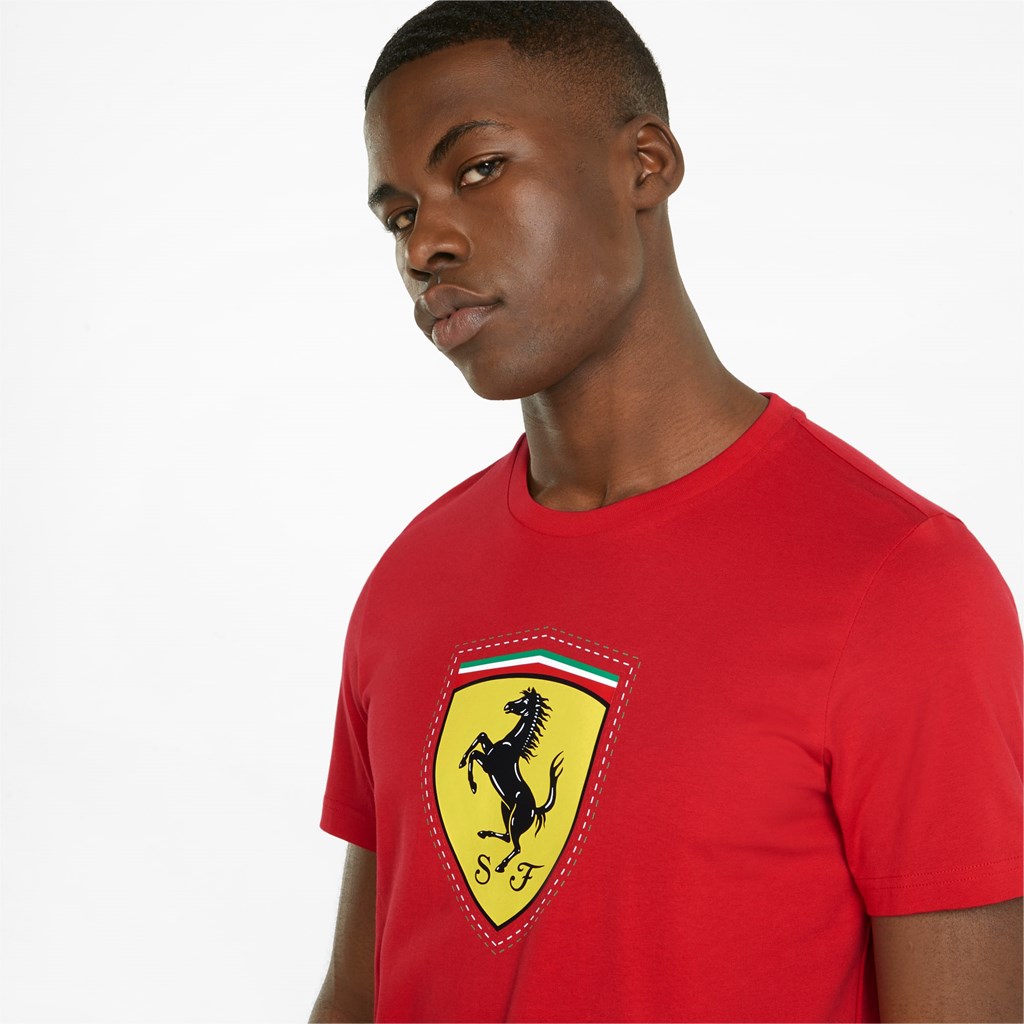 Pánské Běžecké Tričko Puma Scuderia Ferrari Race Color Shield Rosso Corsa | 867KXWSOH