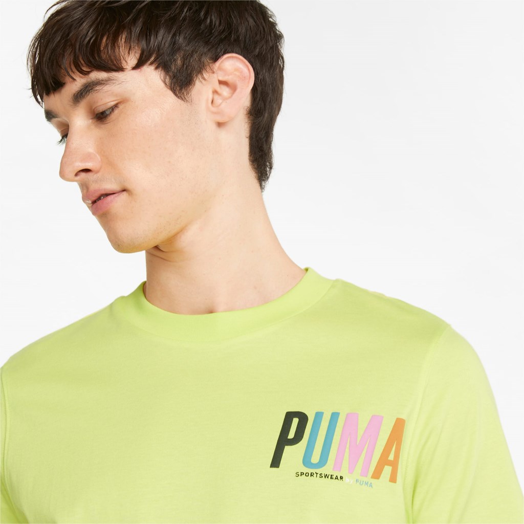 Pánské Běžecké Tričko Puma Sportswear by PUMA Graphic Citrón | 492LQNUPZ