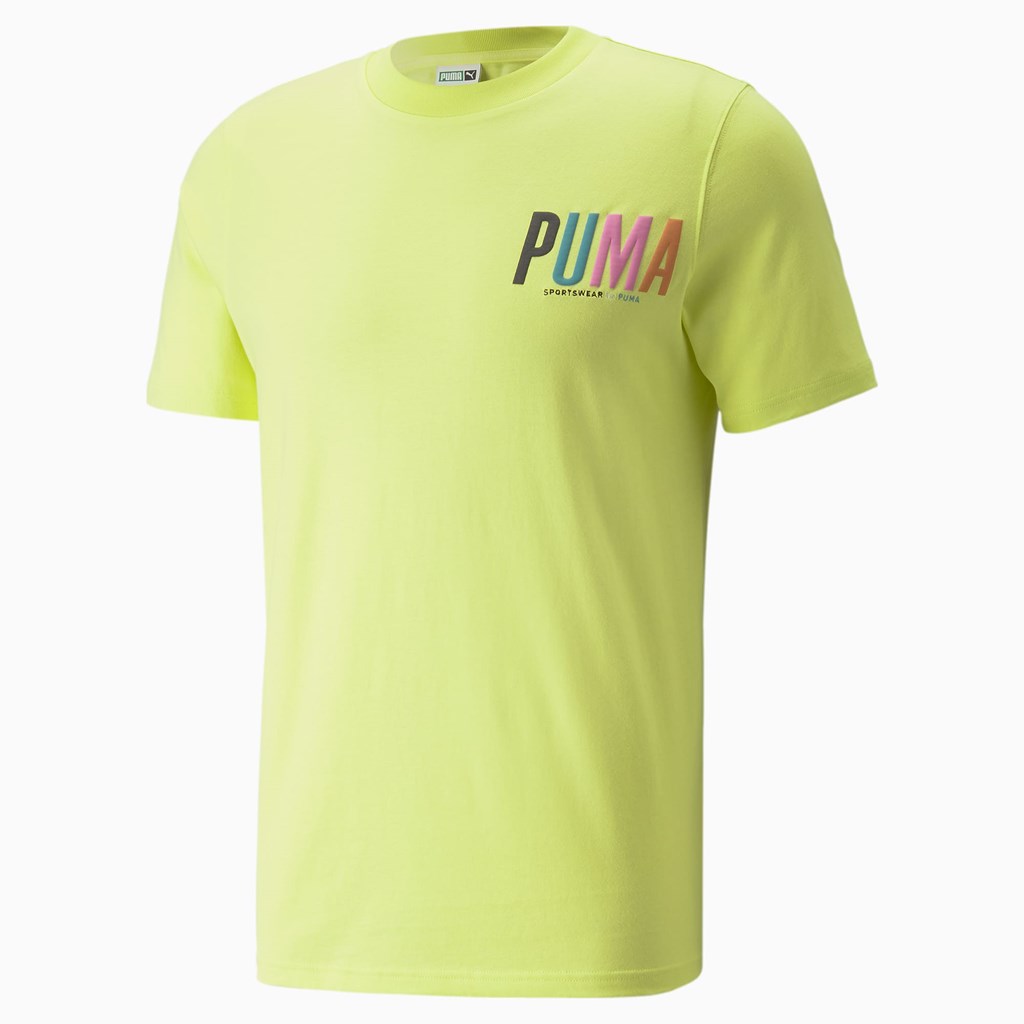 Pánské Běžecké Tričko Puma Sportswear by PUMA Graphic Citrón | 492LQNUPZ