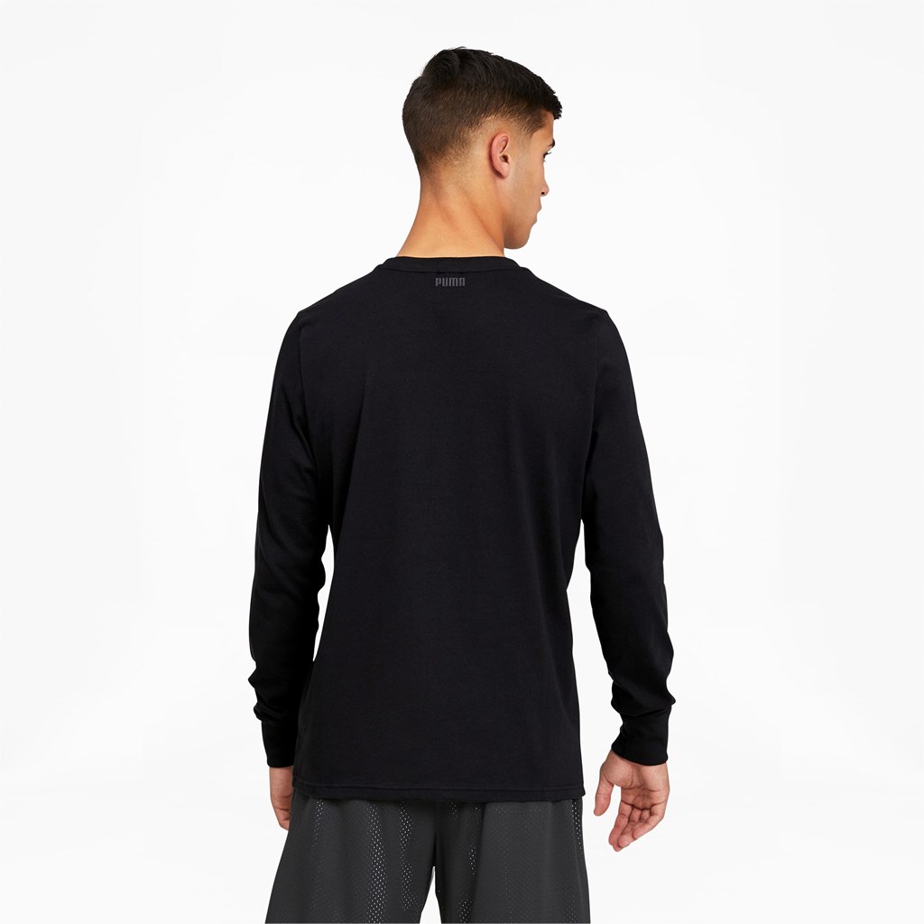 Pánské Běžecké Tričko Puma Timeout Long Sleeve Basketball Černé | 879ANCIDM