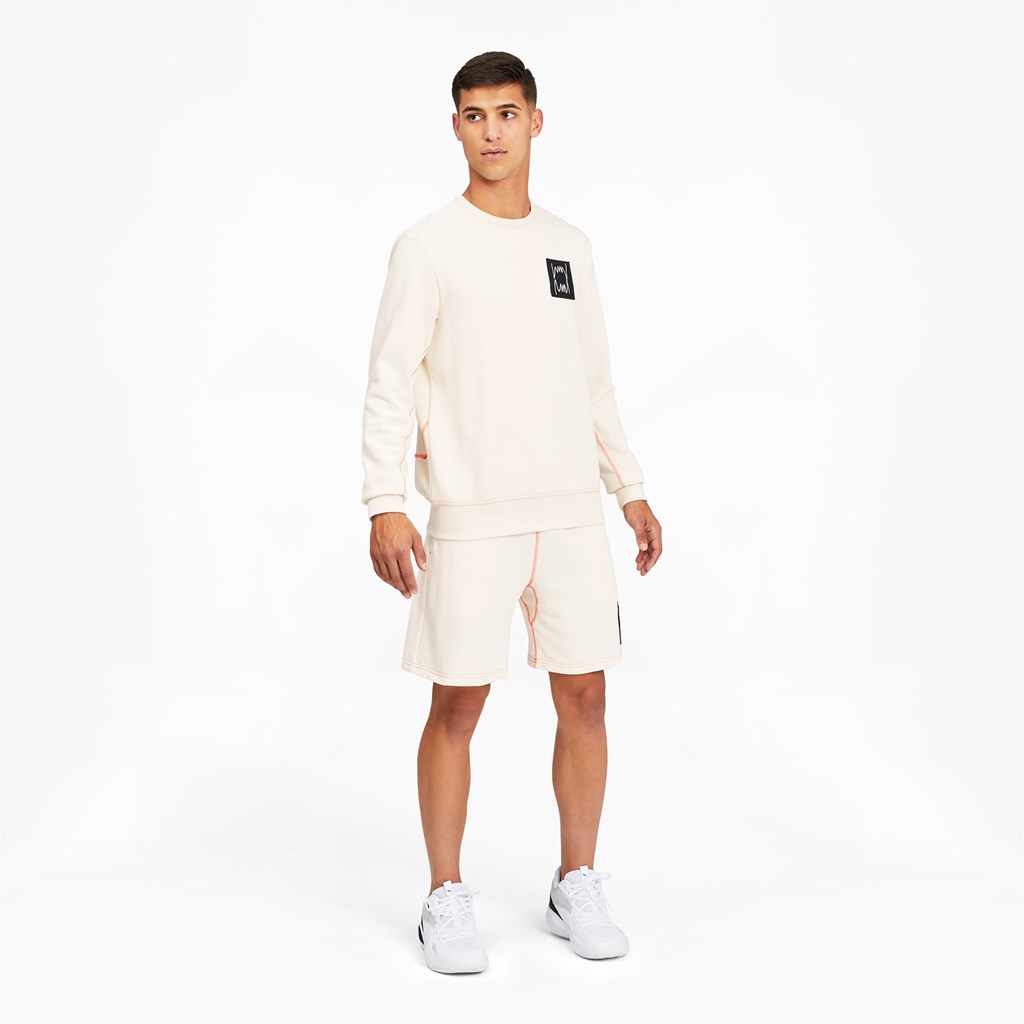 Pánské Crew Puma Pivot Basketball Bílé | 487561-BOJ