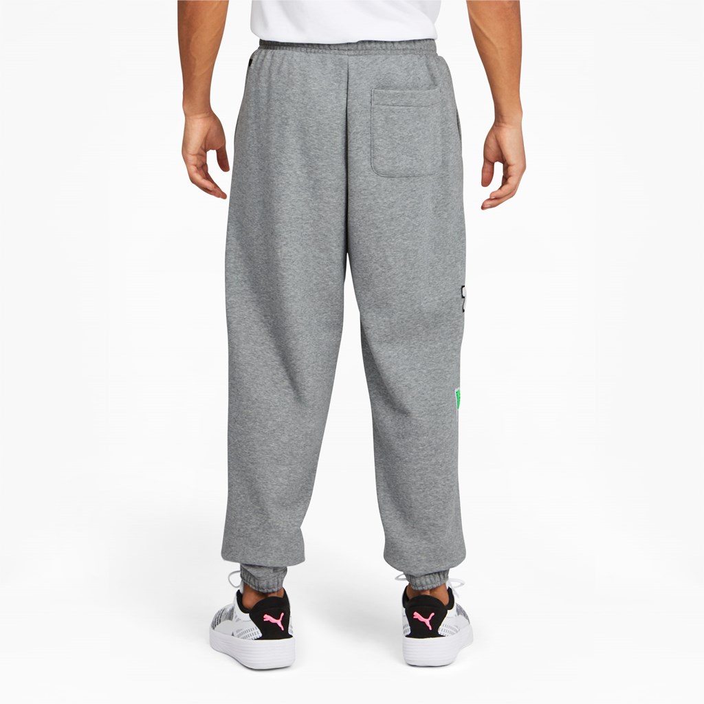 Pánské Kalhoty Puma Combine Basketball Medium Gray Heather / Medium Gray Heather | 371OTXLMW