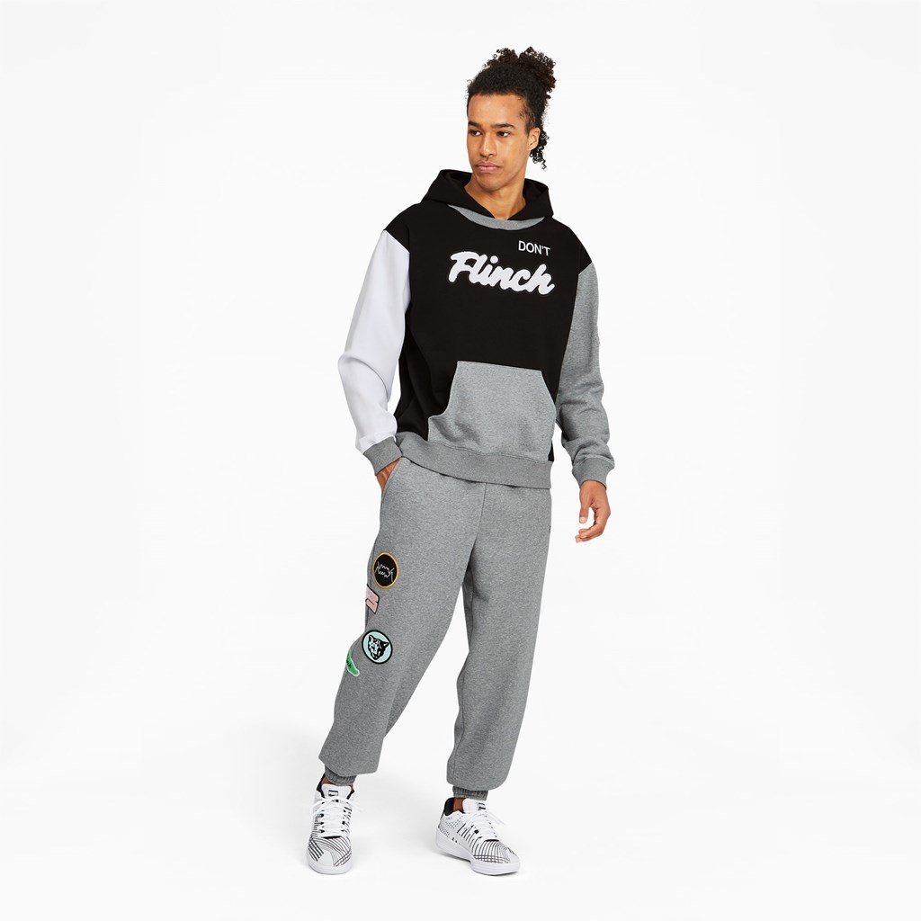 Pánské Kalhoty Puma Combine Basketball Medium Gray Heather / Medium Gray Heather | 371OTXLMW