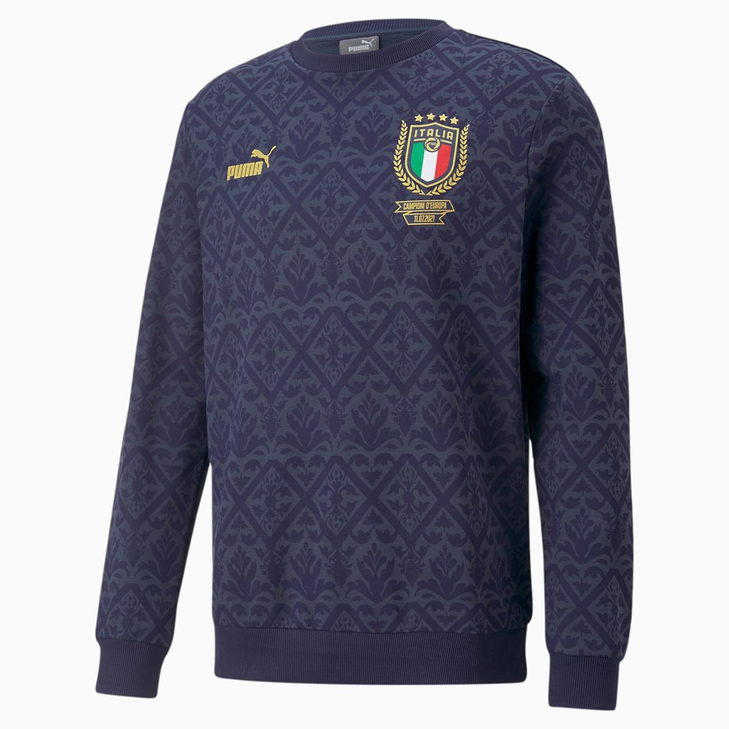 Pánské Mikiny Puma FIGC Graphic Winner Soccer Spellbound / Peacoat | WOXN24318