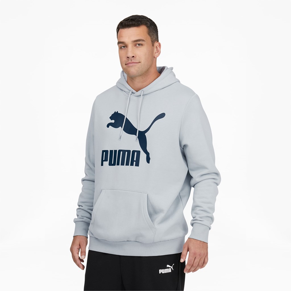 Pánské Mikiny S Kapucí Puma Classics Logo Hoodie FL BT Blankyt | 916754-DEL