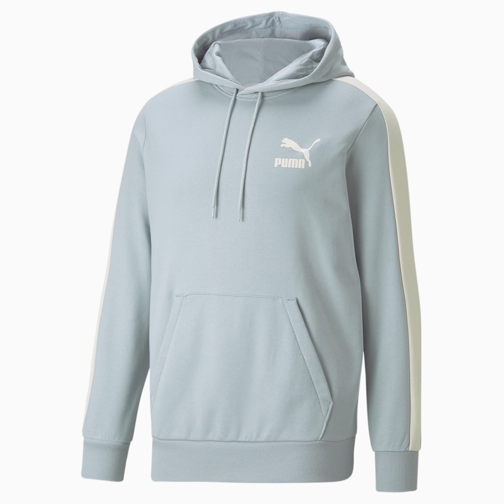 Pánské Mikiny S Kapucí Puma Iconic T7 Blankyt | 384590-MLT