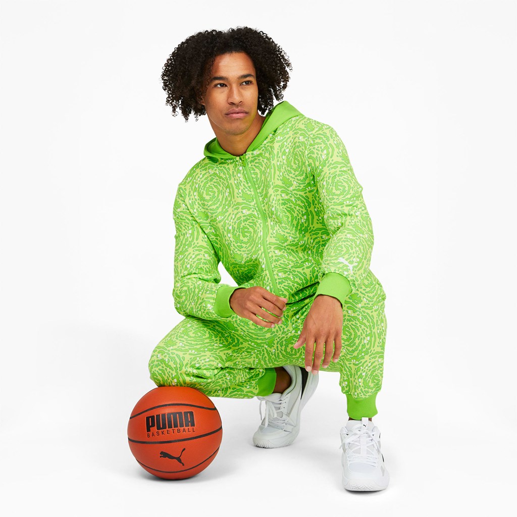 Pánské Onesie Puma PUMA x RICK AND MORTY Slime Basketball Zelene | 520JRLGFP