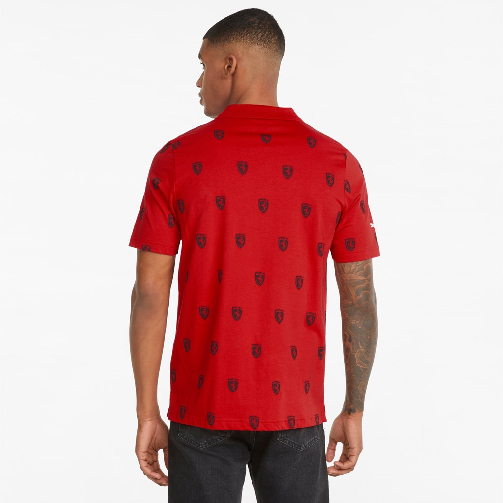 Pánské Polo Triko Puma Scuderia Ferrari Race Printed Motorsport Rosso Corsa | 154KSTQFL