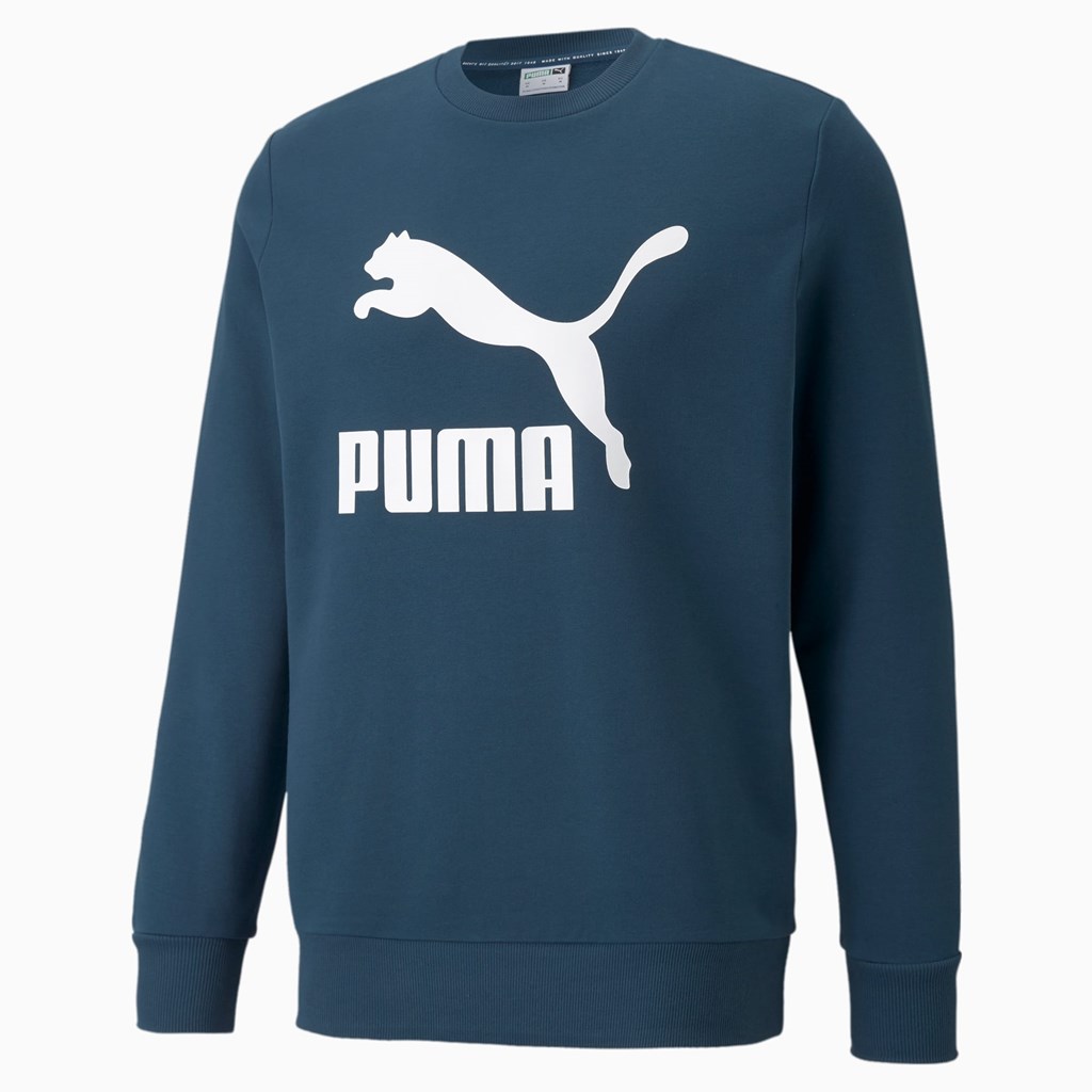 Pánské Svetry Puma Classics Logo Crew Neck Blankyt Bílé | HKOVJ5827