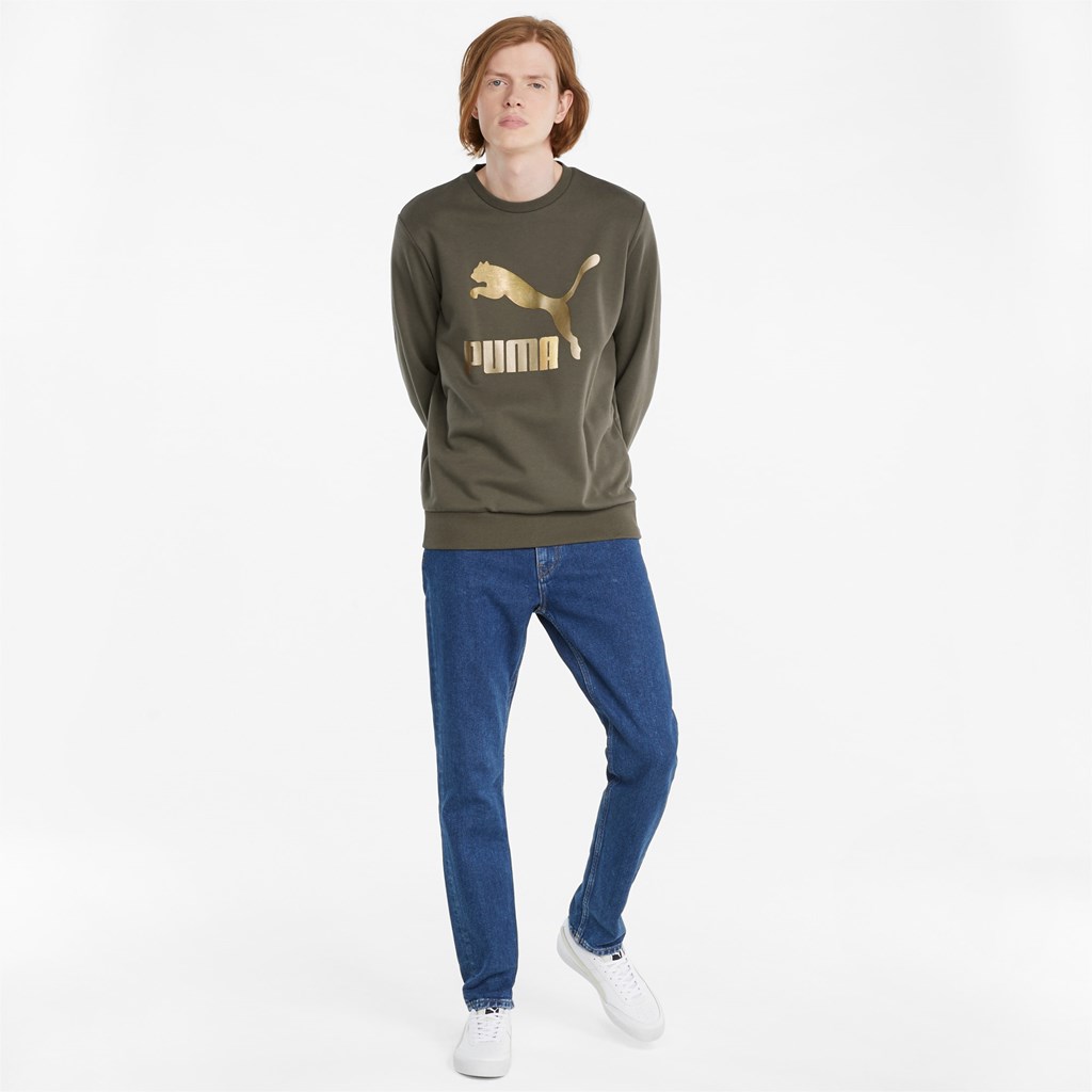 Pánské Svetry Puma Classics Logo Crew Neck Grape Leaf | SBKLA3209