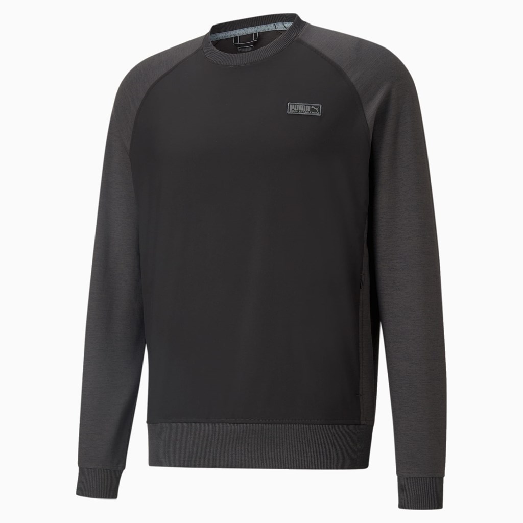 Pánské Svetry Puma EGW CLOUDSPUN PM Golfové Crewneck Černé | KYXHA8495