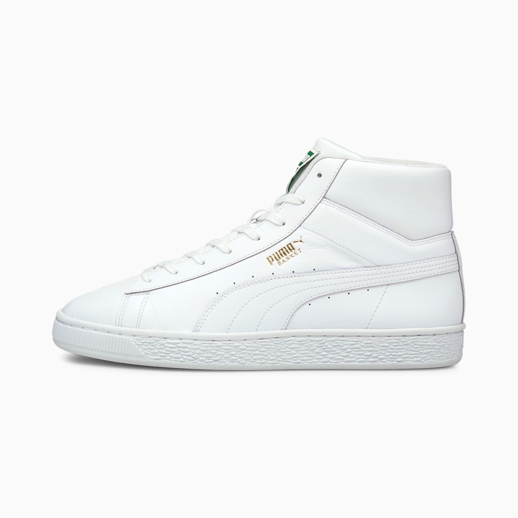 Pánské Tenisky Puma Basket Mid XXI Bílé Bílé | XSBEF2160