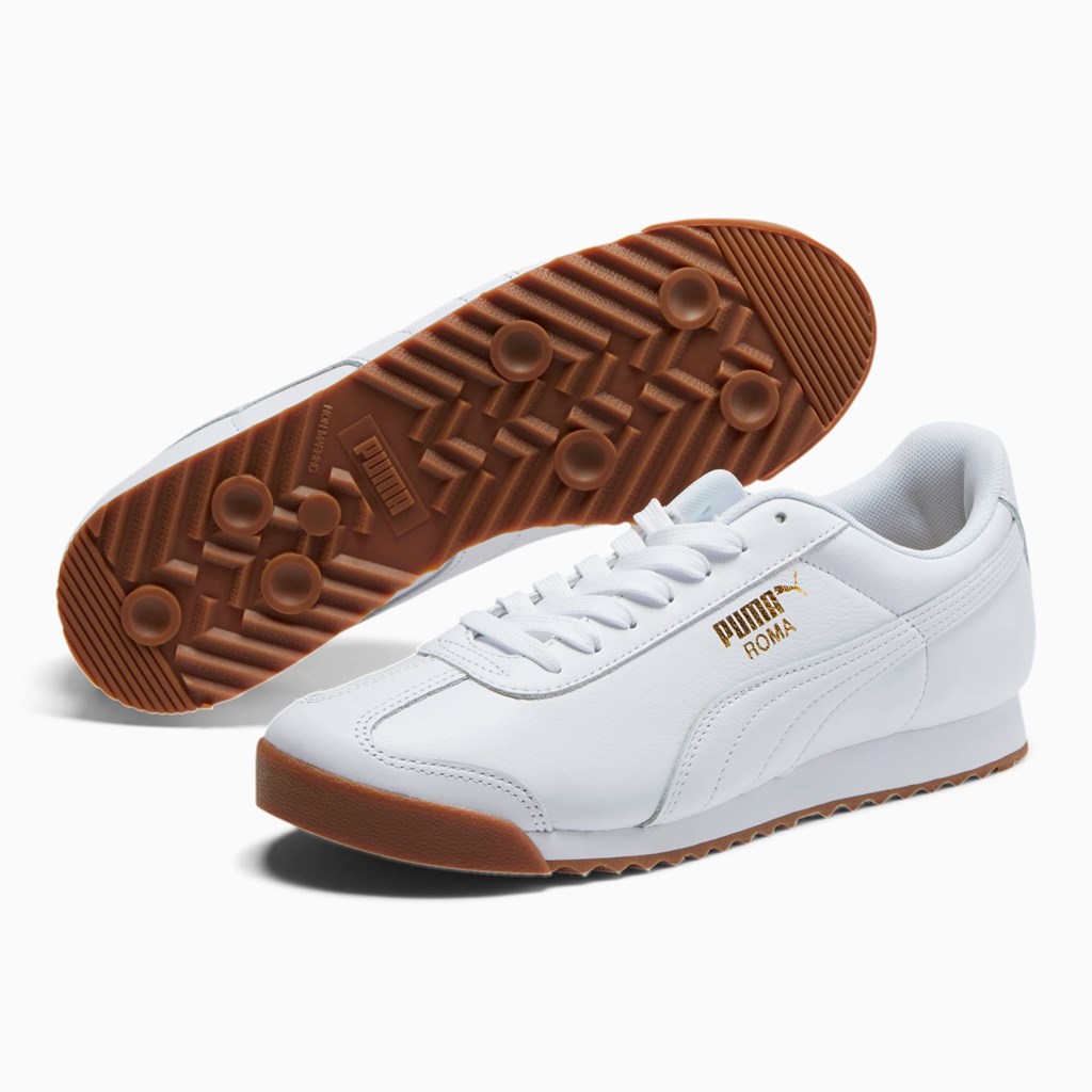 Pánské Tenisky Puma Roma Classic Gum Bílé Zlaté | QFI-258107