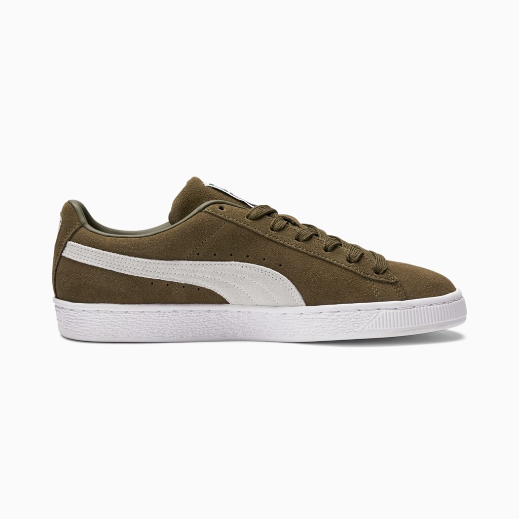 Pánské Tenisky Puma Suede Classic XXI Tmavě Olivy Zelené Bílé Zlaté | CPM-827596