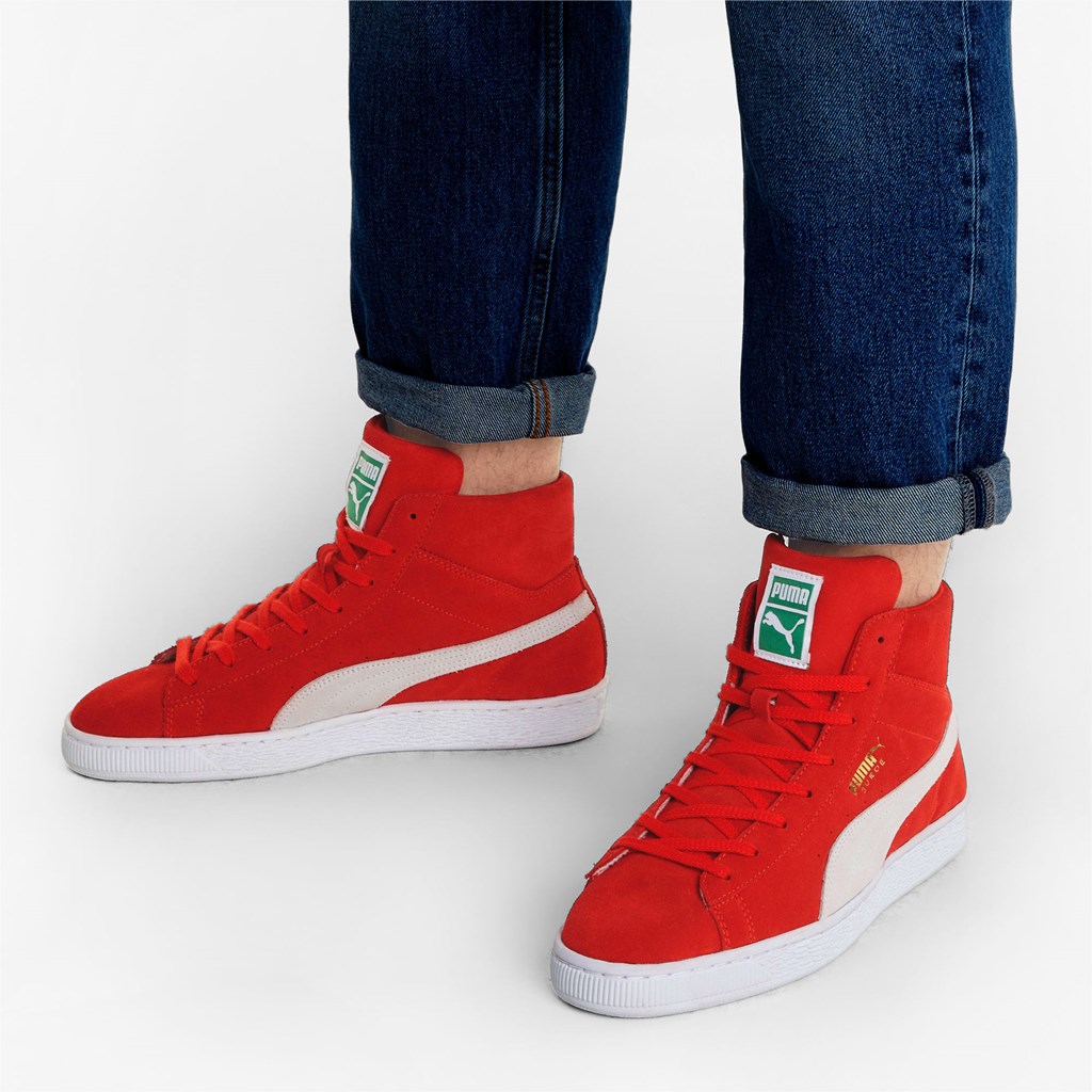 Pánské Tenisky Puma Suede Mid XXI Červené Bílé | AMSVO7856