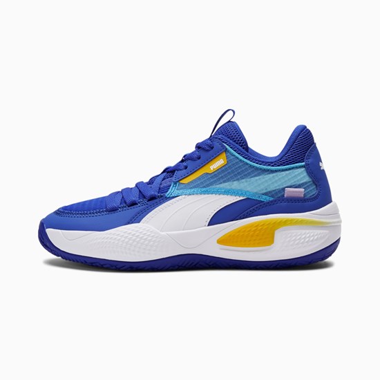 Chlapecké Basketbalové Boty Puma Court Rider JR Blankyt | 306592-VKT