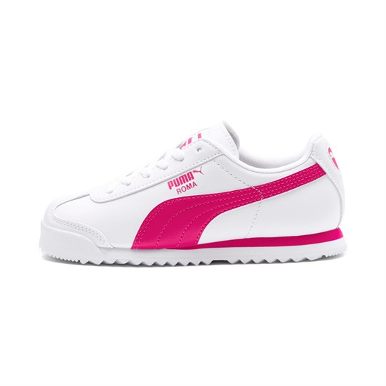 Chlapecké Tenisky Puma Roma Basic JR Bílé Fuchsie Fialové | 214IZPSQY